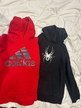 Adidas Red and Black Kids Hoodies and Spider black hoodie